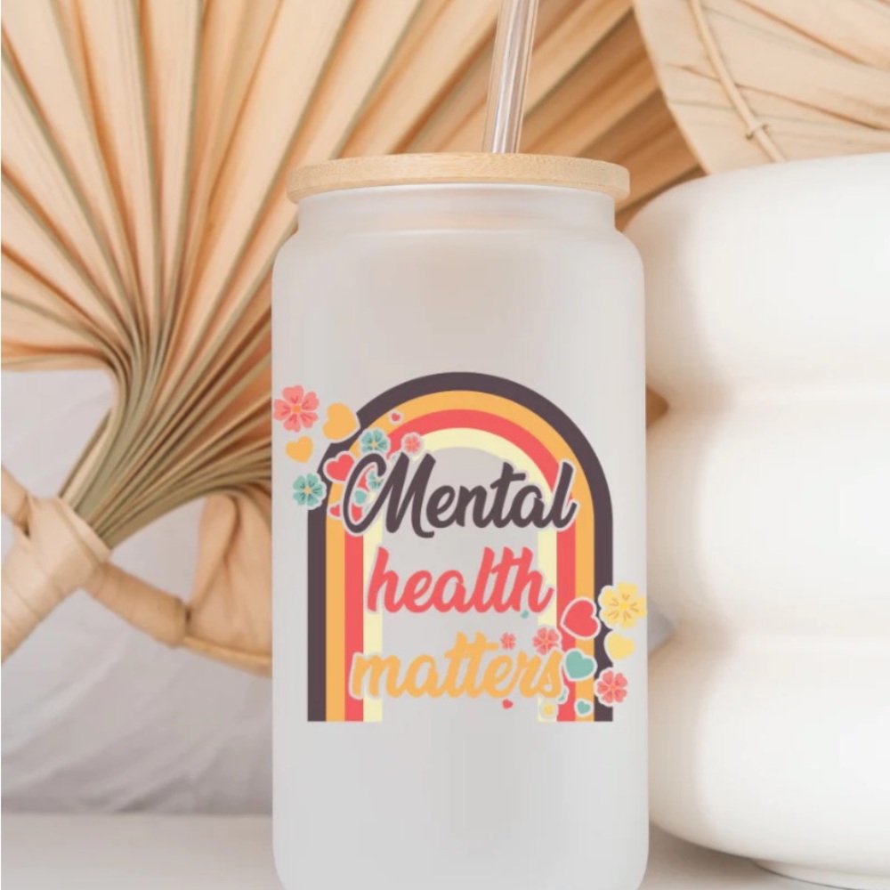 Mental Health Matters Glass Cup